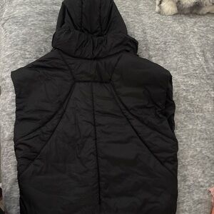 Free People Black Quilted Hooded Puffer Vest